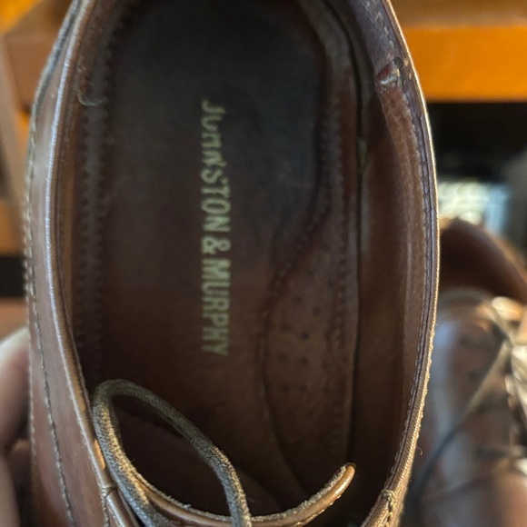 Johnston & Murphy Tan Leather Oxford Dress Shoes - Picture 7 of 11